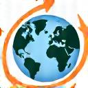 Symbol eines Globus mit Pfeilen